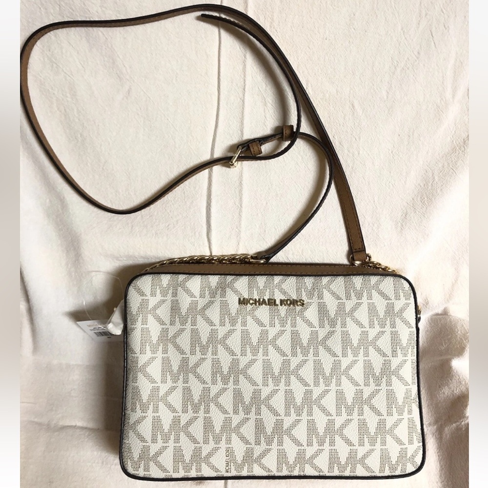 NWT Michael Kors Jet Set Item Large East West Crossbody Chain Handbag Clutch